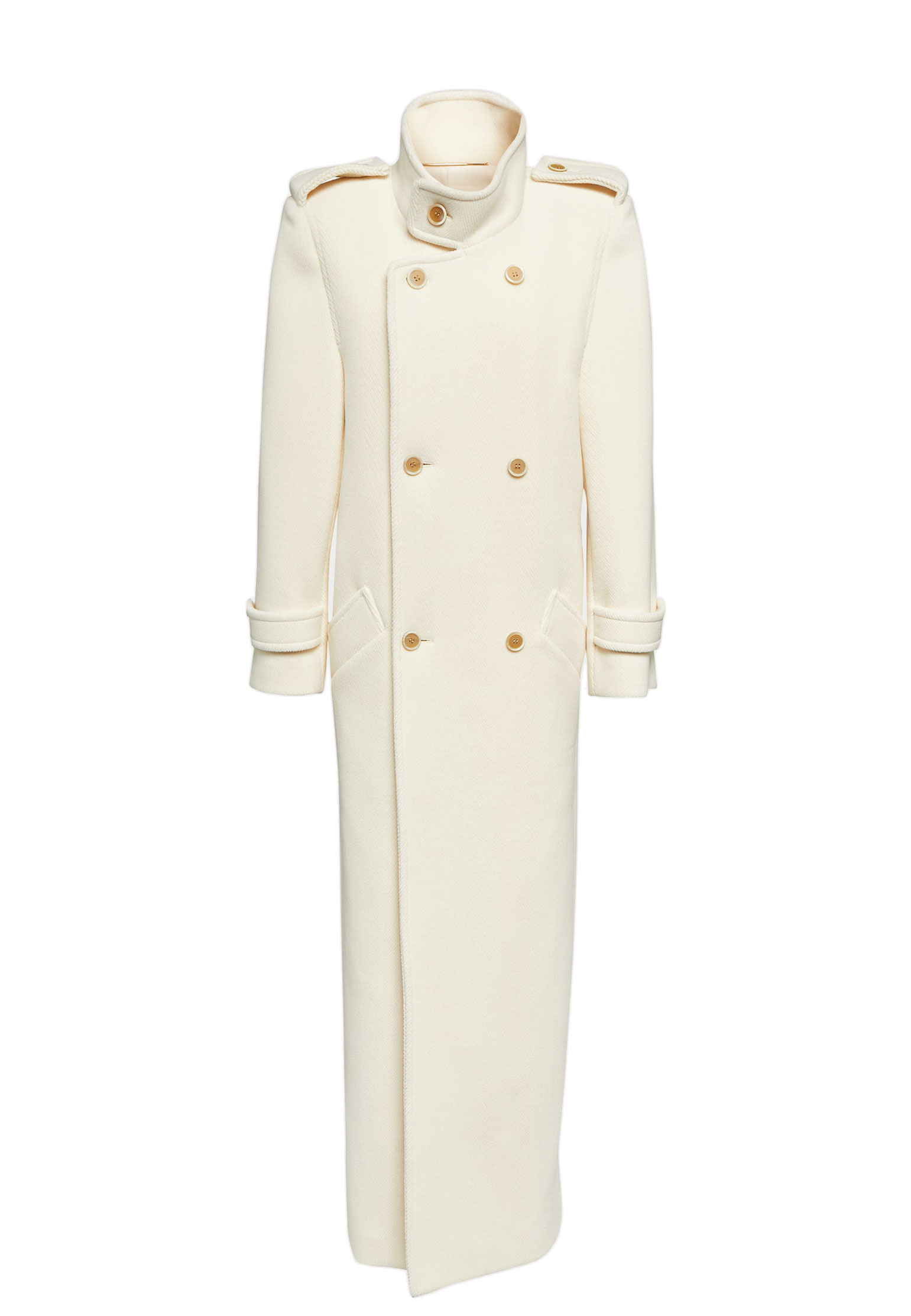 женское пальто saint laurent, белое
