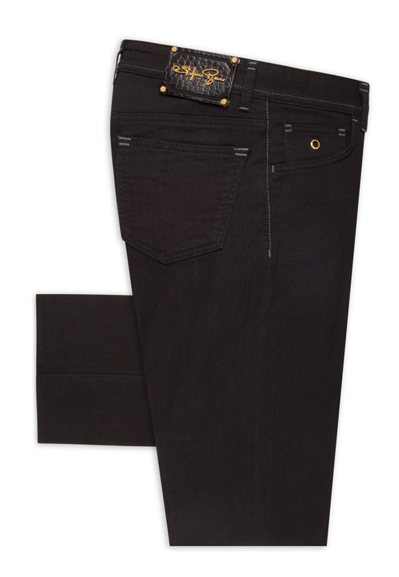 мужские прямые джинсы stefano ricci, черные