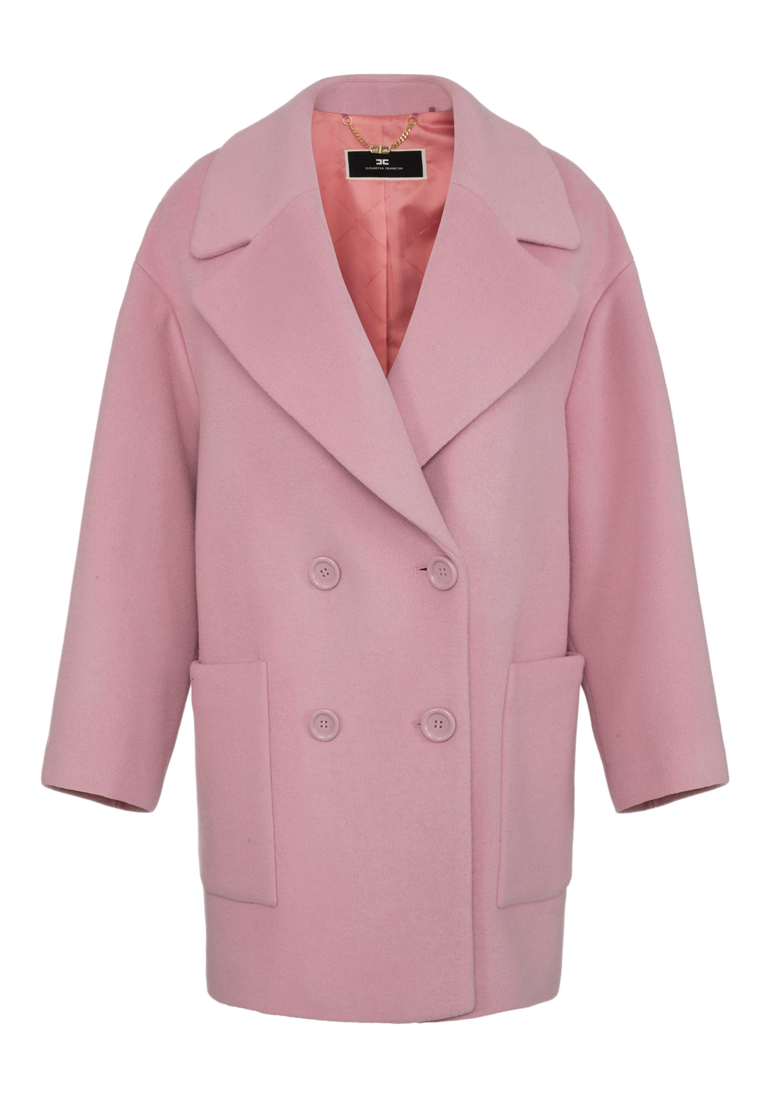женское пальто elisabetta franchi, розовое