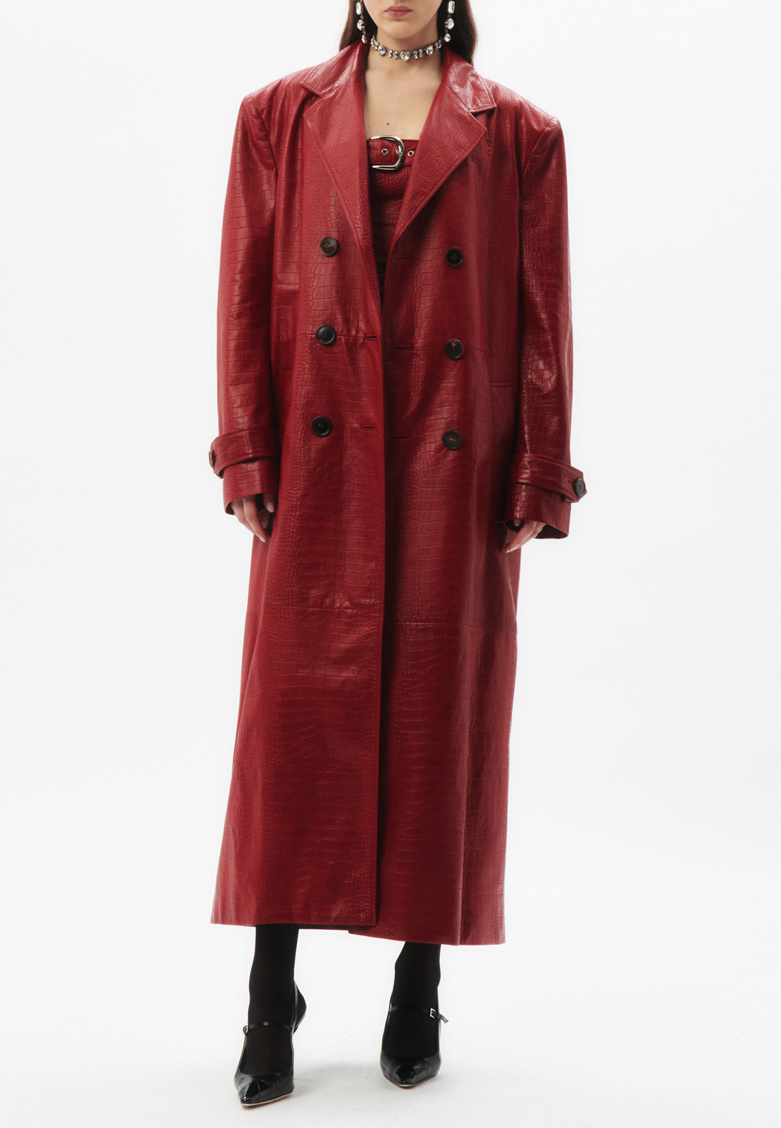 женское пальто alessandra rich, красное