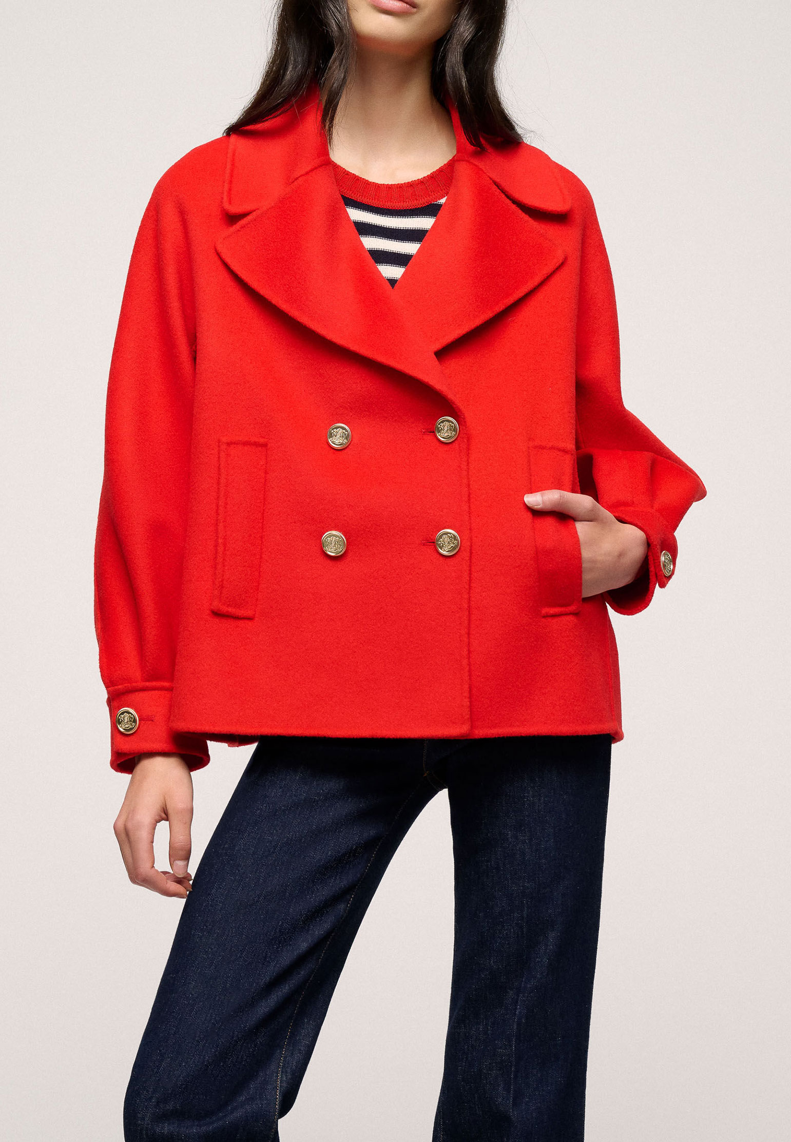 женское пальто luisa spagnoli, красное