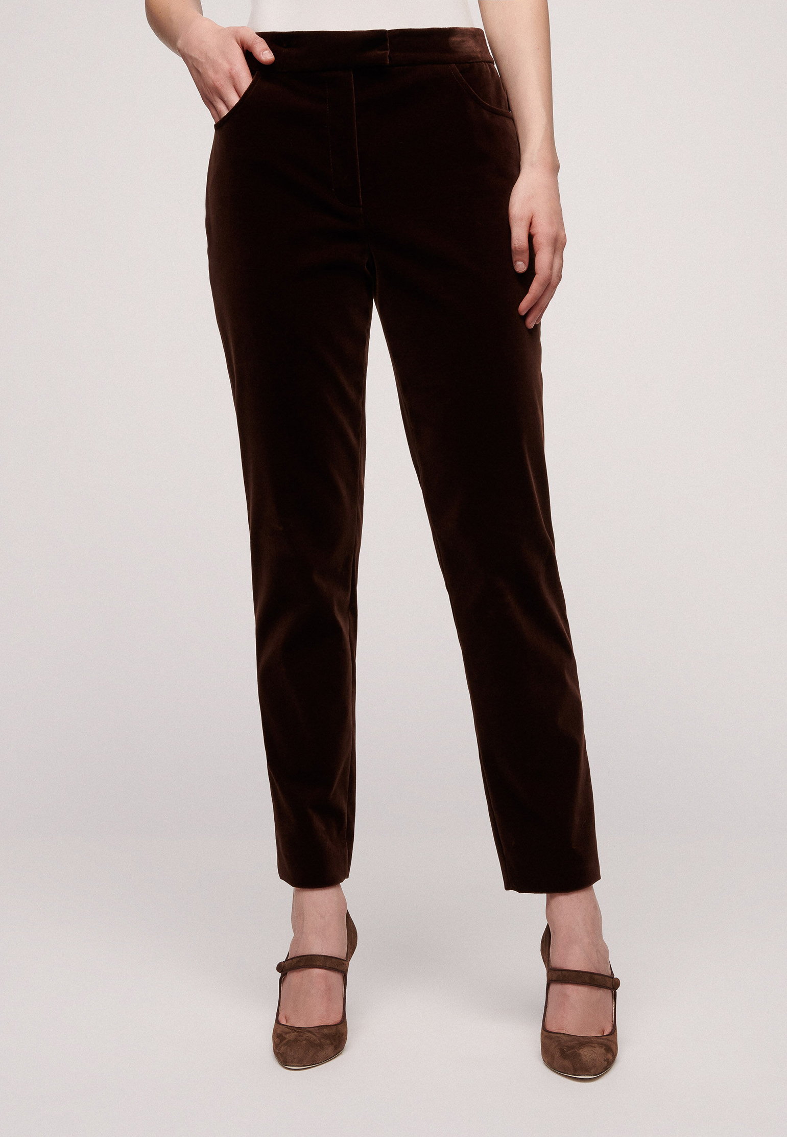 женские прямые брюки luisa spagnoli, коричневые