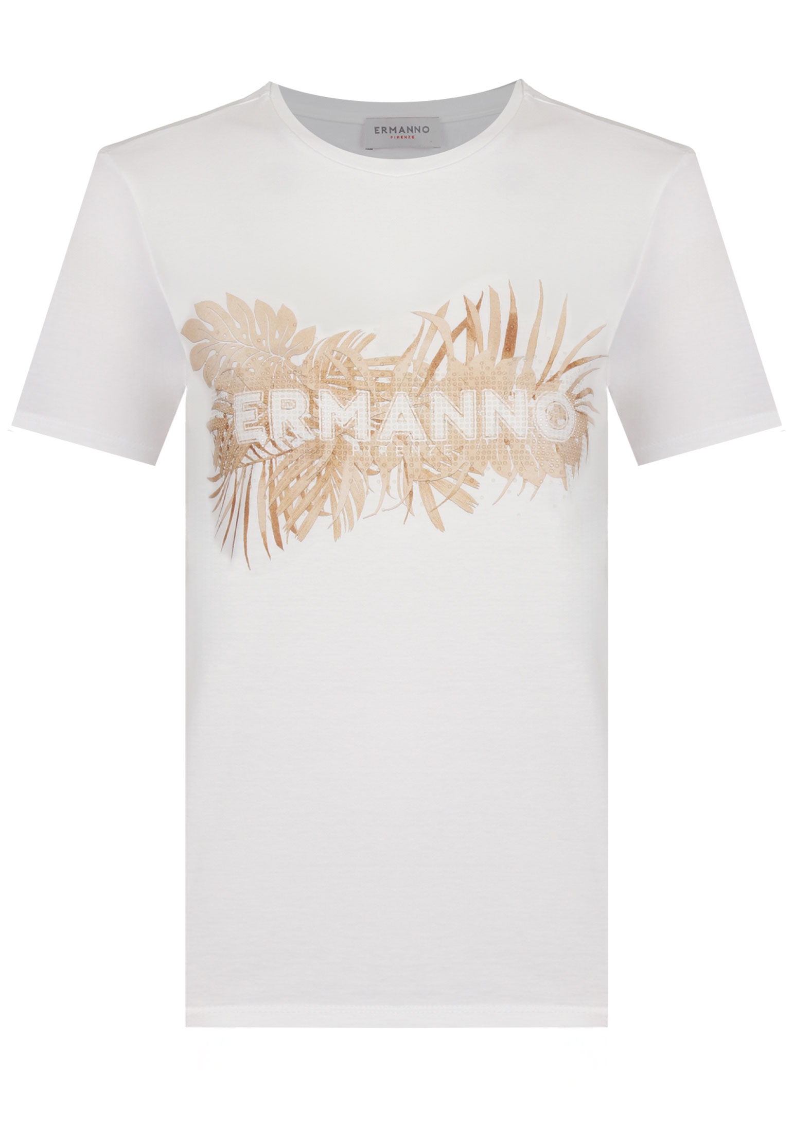 женская футболка ermanno firenze, бежевая