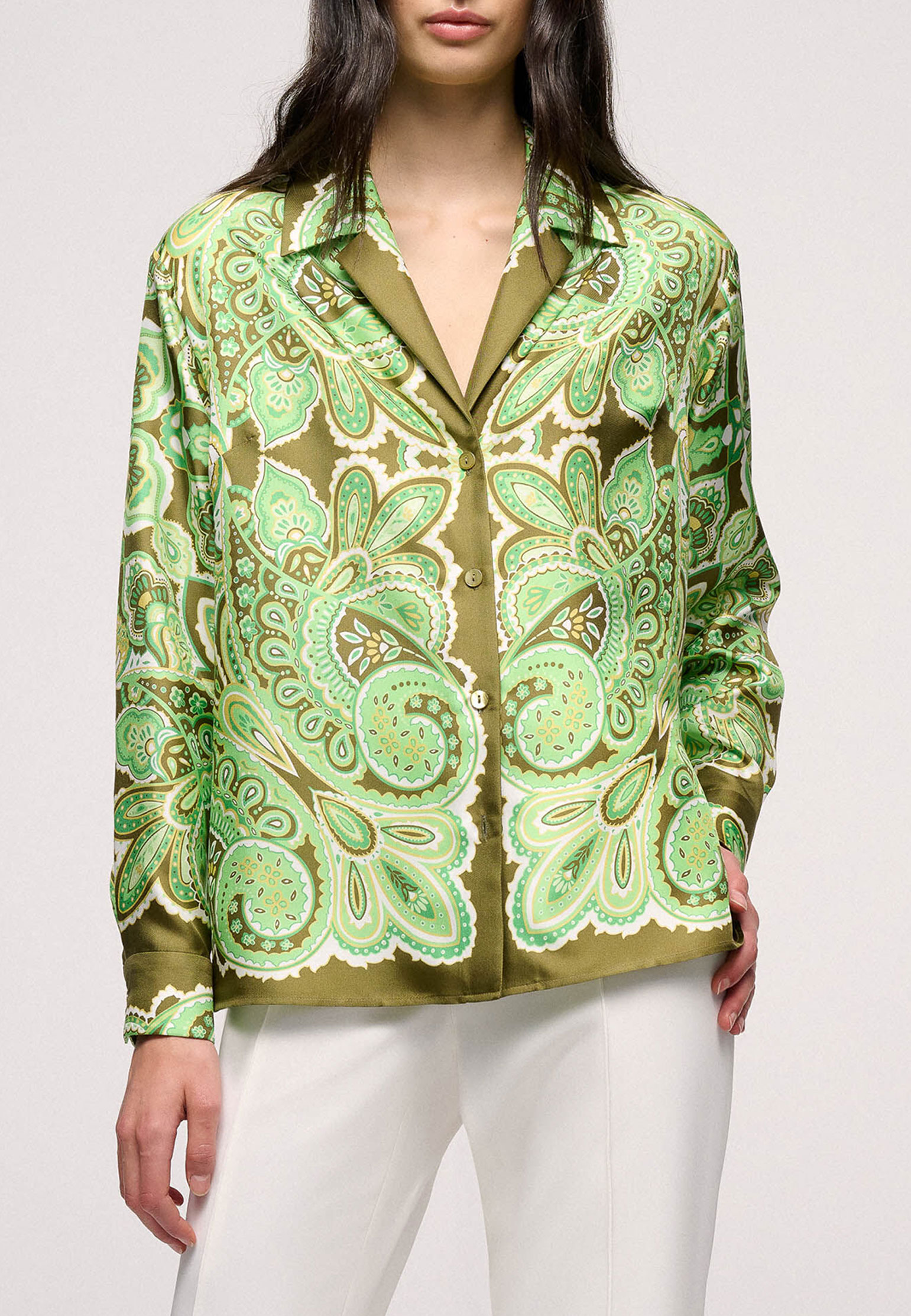 женская блузка luisa spagnoli, зеленая