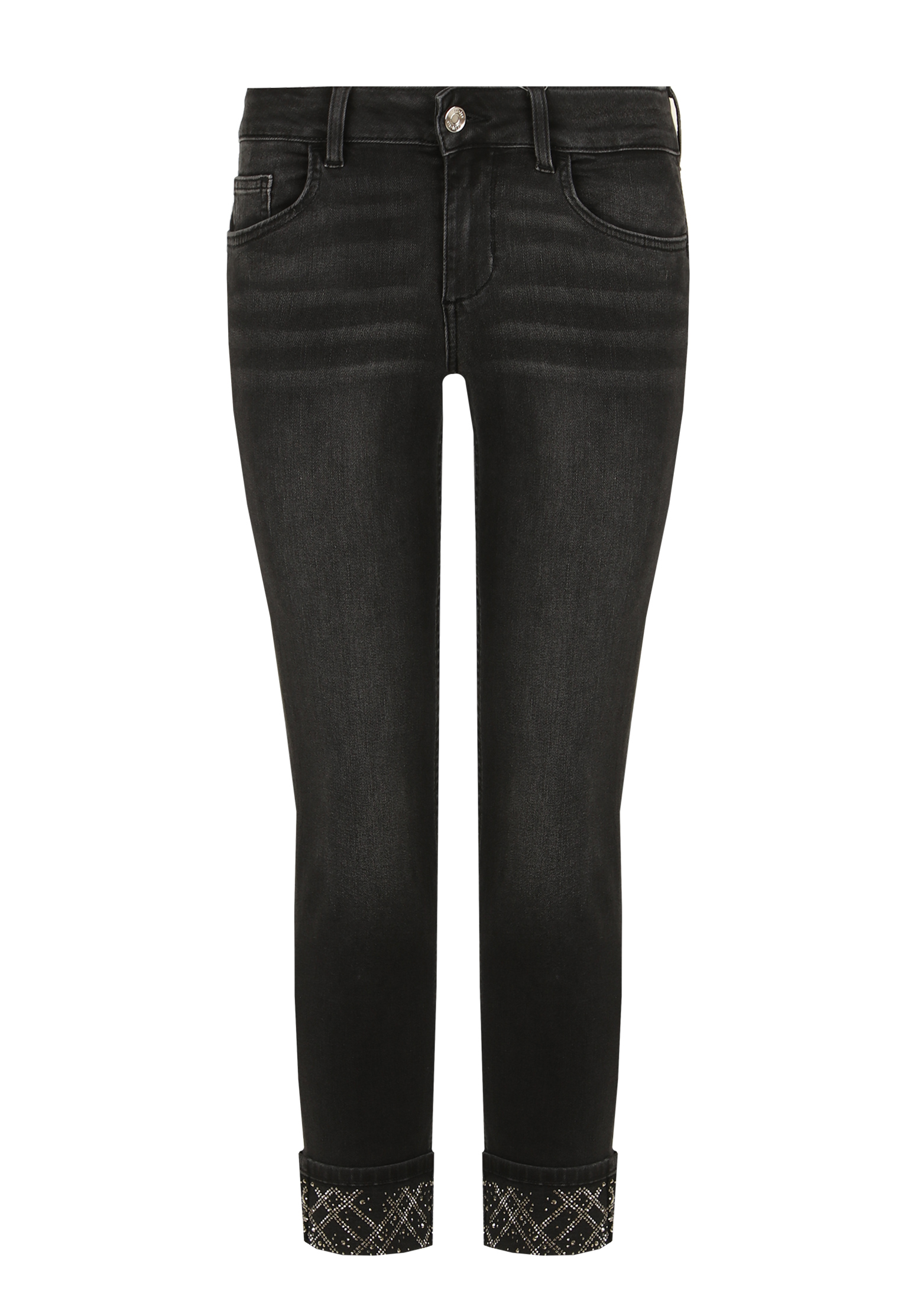 женские укороченные джинсы liu jo, черные