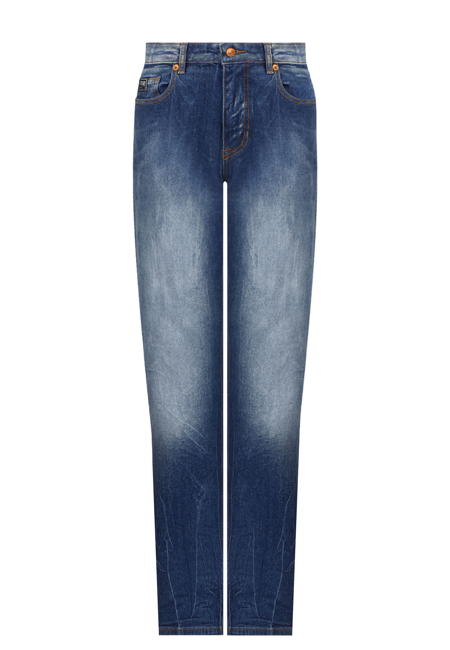 женские джинсы бойфренд versace, синие