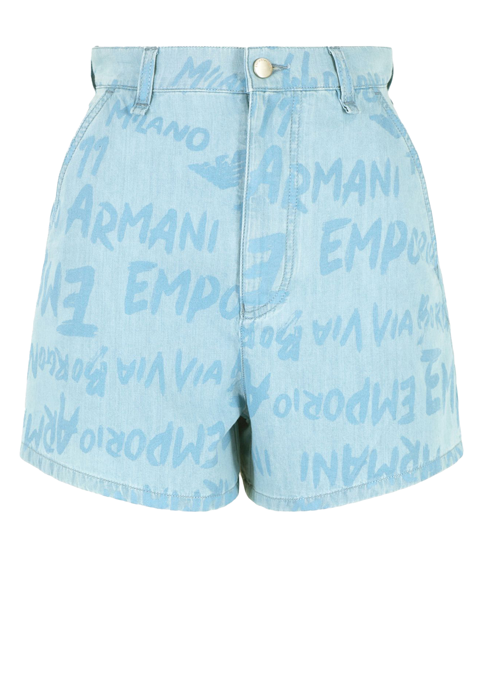 женские джинсовые шорты emporio armani, голубые